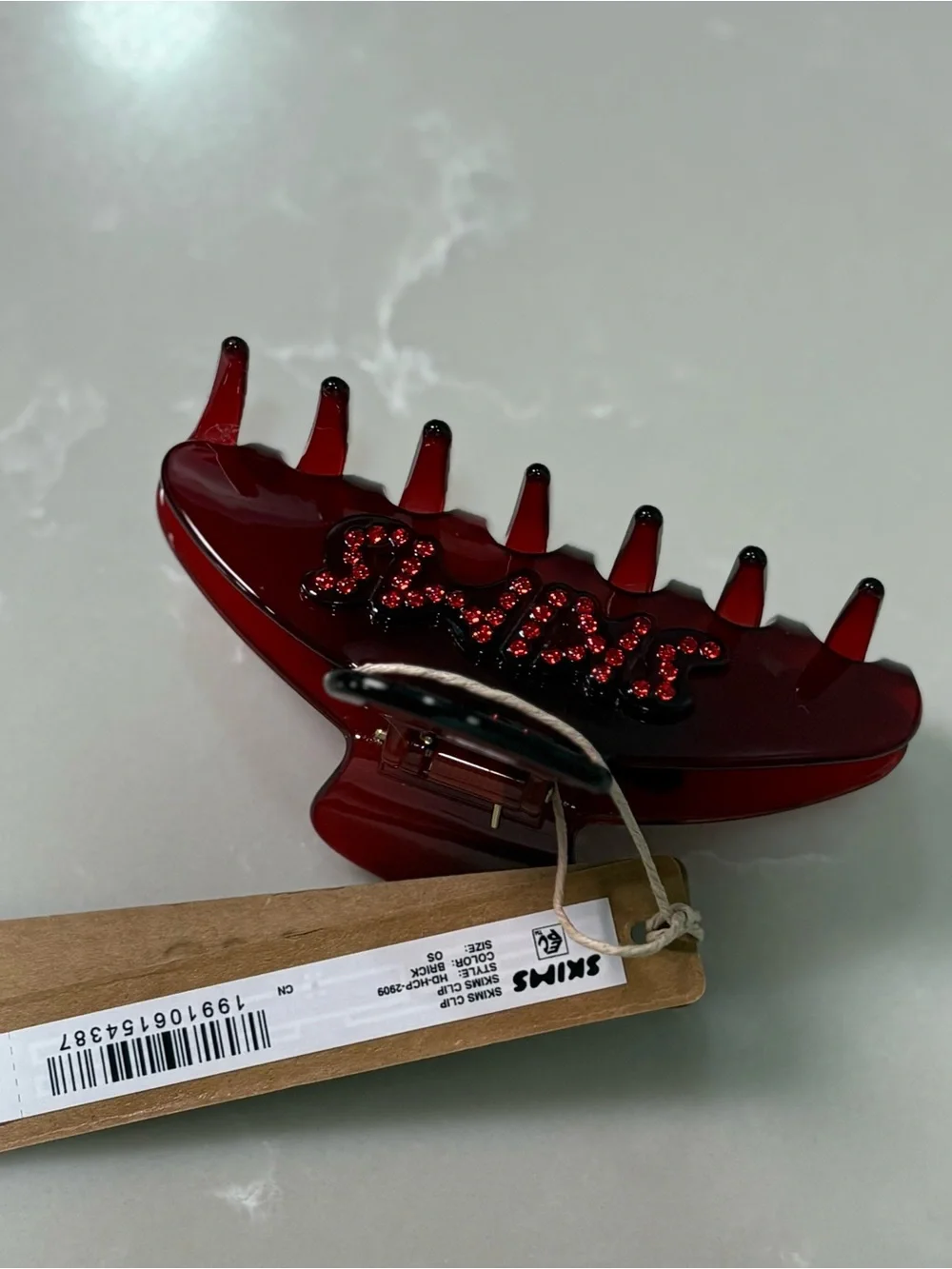 ✨ SOLD OUT SKIMS BRICK Claw Clip NWT | Rhinestone Logo - Picture 5 of 6